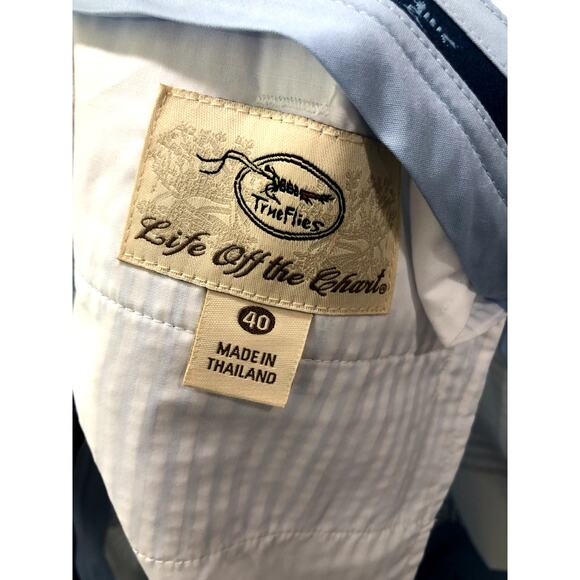 New True Flies Men's Shorts Size 40 White And Blue Strips - Picture 9 of 15